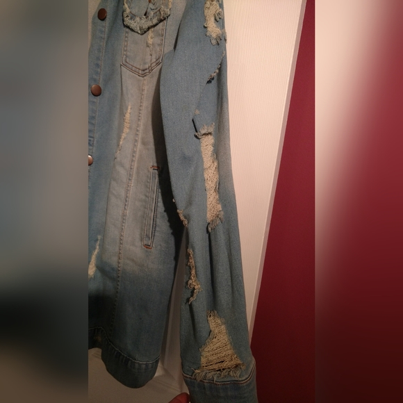 Fashion Nova Distressed Jean Jacket - Picture 3 of 8